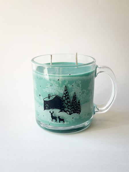 Forest Cabin Mug Candle